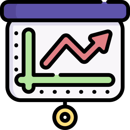 Presentation stats graphic business and finance icon Presentation stats graphic business and finance icon