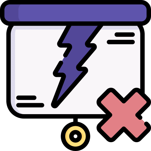 Presentation break reject lightning icon Presentation break reject lightning icon