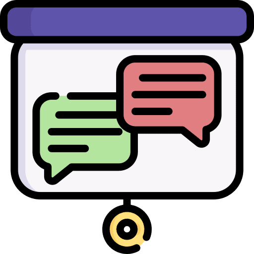 Presentation chat business and finance presentation icon Presentation chat business and finance presentation icon