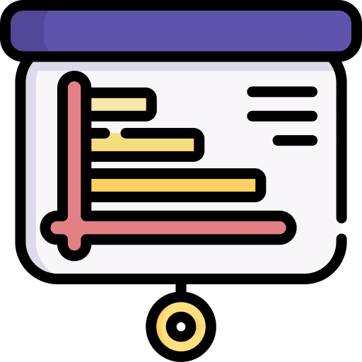 Presentation graph stats increase icon Presentation graph stats increase icon