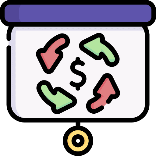 Presentation money circular arrows presentation icon Presentation money circular arrows presentation icon