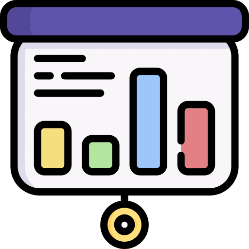 Presentation statistics graph business and finance icon Presentation statistics graph business and finance icon