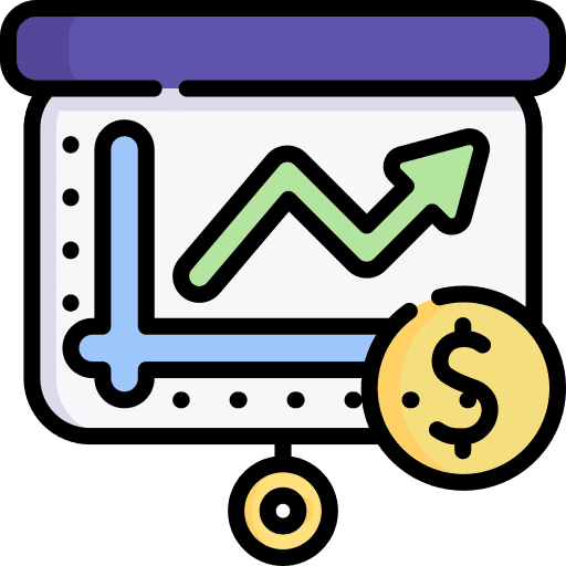Presentation up arrow stats improve icon Presentation up arrow stats improve icon