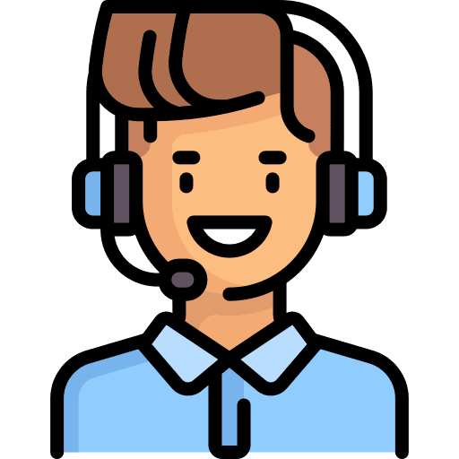 Call center agent brown hair people help desk icon