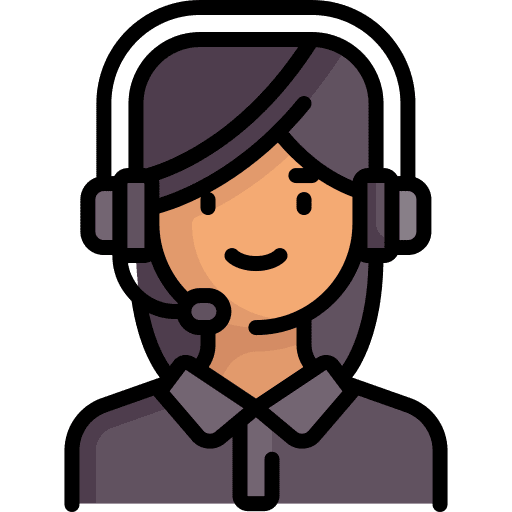 Call center agent headphones black hair long hair icon Call center agent headphones black hair long hair icon