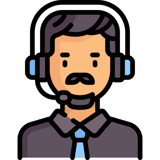 Call center agent avatar customer service headphones icon Call center agent avatar customer service headphones icon