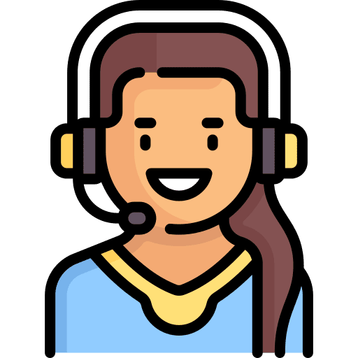 Call center agent brown hair long hair customer support icon Call center agent brown hair long hair customer support icon