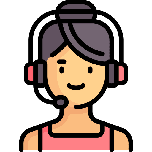 Call center agent caucasian contact center headphones icon Call center agent caucasian contact center headphones icon