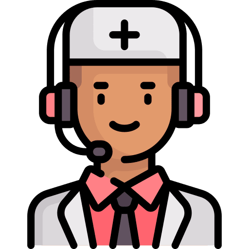 Call center agent doctor professions and jobs headphones icon Call center agent doctor professions and jobs headphones icon