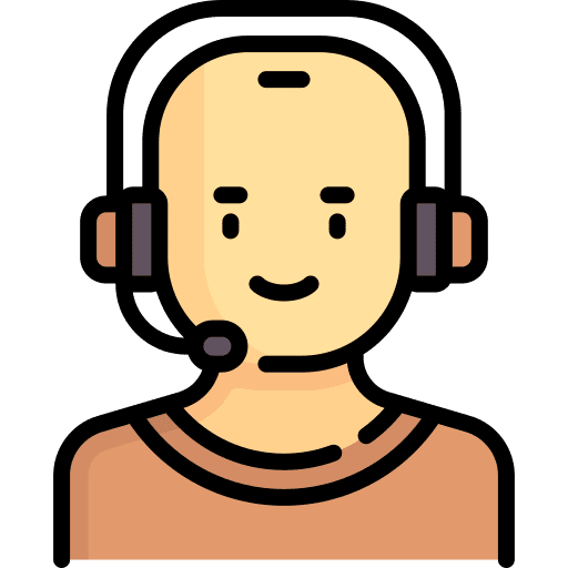 Call center agent headphones caucasian user icon Call center agent headphones caucasian user icon