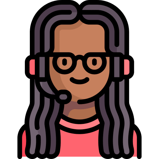 Call center agent professions and jobs long hair woman icon Call center agent professions and jobs long hair woman icon