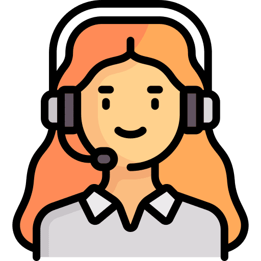 Call center agent redhead caucasian long hair icon Call center agent redhead caucasian long hair icon