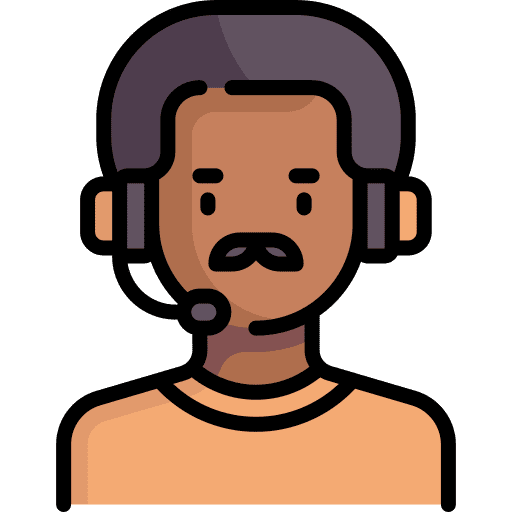 Call center agent user black hair people icon Call center agent user black hair people icon