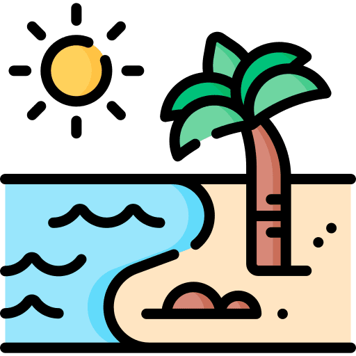 Beach sun landscape summer icon