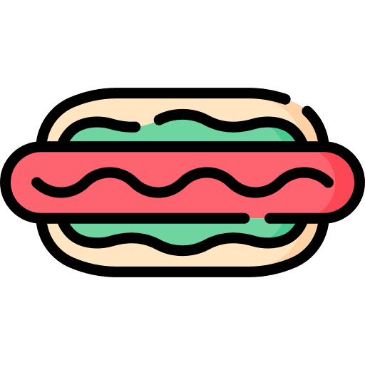 Hot dog fast food junk food food and restaurant icon Hot dog fast food junk food food and restaurant icon