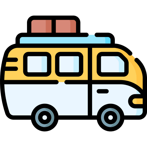 Van van holidays transport icon Van van holidays transport icon