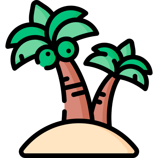 Coconut tree island palm tree beach icon Coconut tree island palm tree beach icon