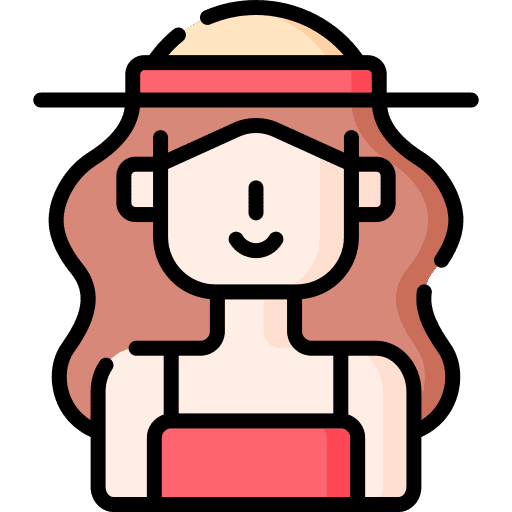 Woman pamela hat user brown hair icon Woman pamela hat user brown hair icon