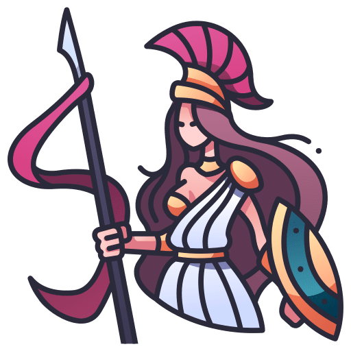 Athena warrior god shield icon