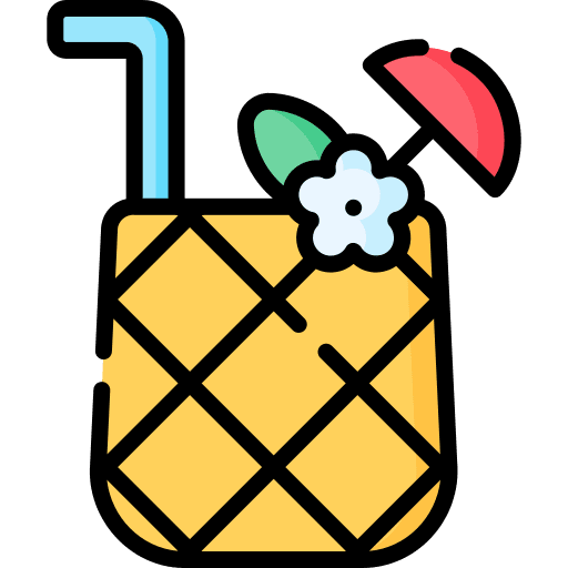 Pineapple cocktail beverage umbrella alcoholic icon Pineapple cocktail beverage umbrella alcoholic icon