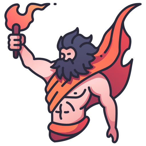 Prometheus torch greek fire icon