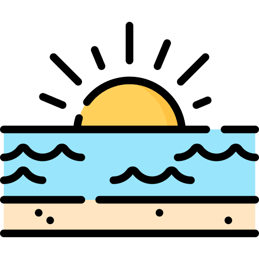 Sunrise landscape sea nature icon Sunrise landscape sea nature icon