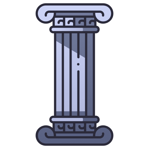 Ancient pillar greece stone architecture icon Ancient pillar greece stone architecture icon