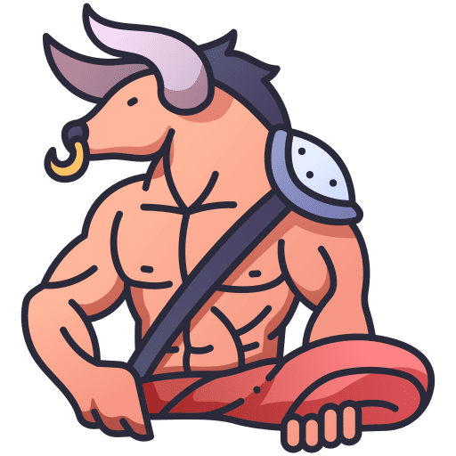 Minotaur monster cultures creature icon Minotaur monster cultures creature icon