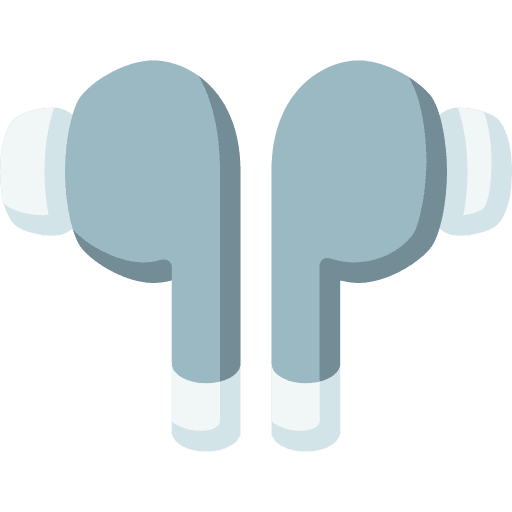 Earbuds device wireless audio icon Earbuds device wireless audio icon