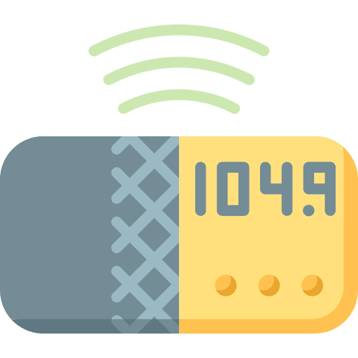 Radio broadcasting news electronics icon Radio broadcasting news electronics icon