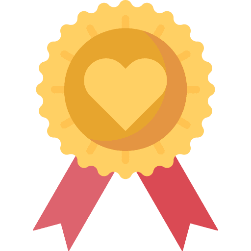 Awards love and romance emblem medal icon
