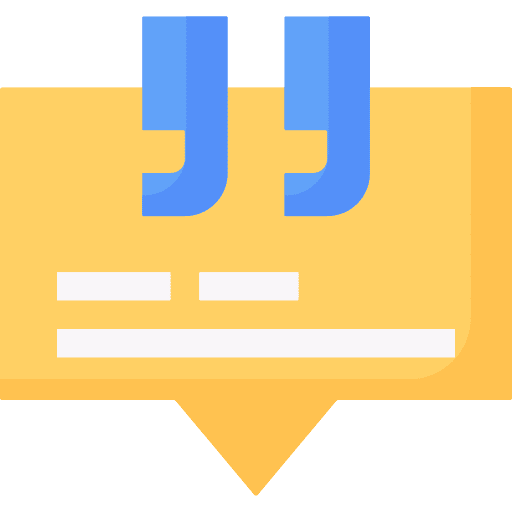 Quote text communications quote icon