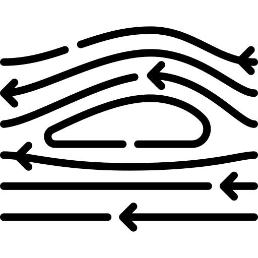 Aerodynamic aircraft physics engineering icon