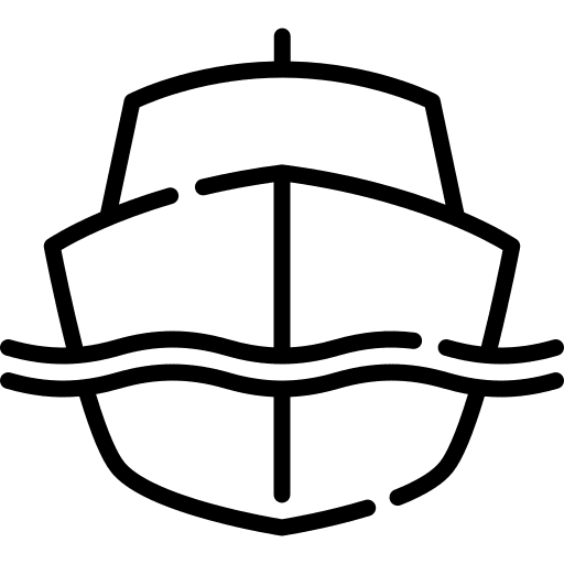Naval cruise transportation boat icon