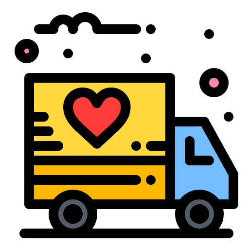 Delivery valentines day delivery truck mover truck icon Delivery valentines day delivery truck mover truck icon