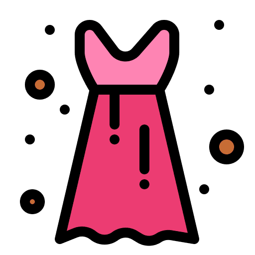 Dress femenine garment dress icon Dress femenine garment dress icon