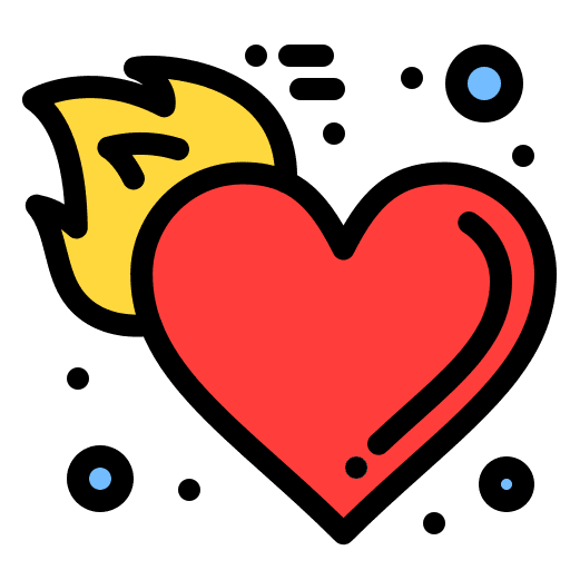 Heart motivation valentines day passion icon