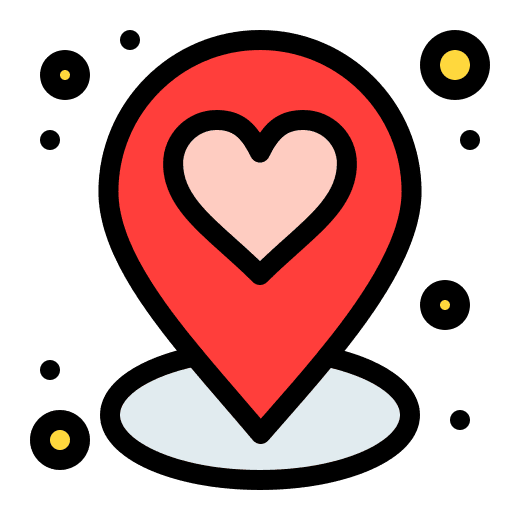 Location maps and location heart placeholder icon Location maps and location heart placeholder icon