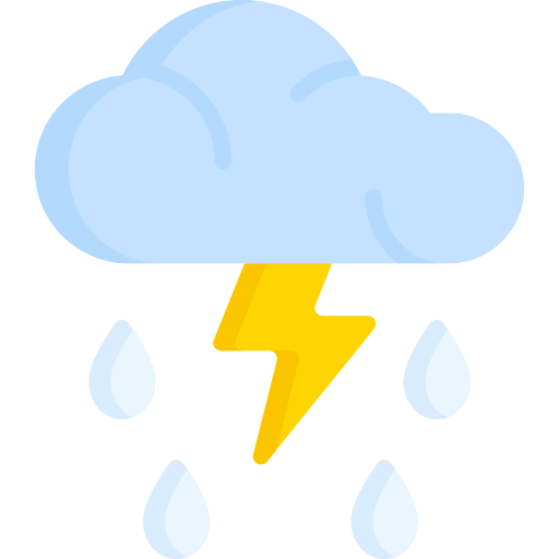 Rain cloud thunderbolt weather icon