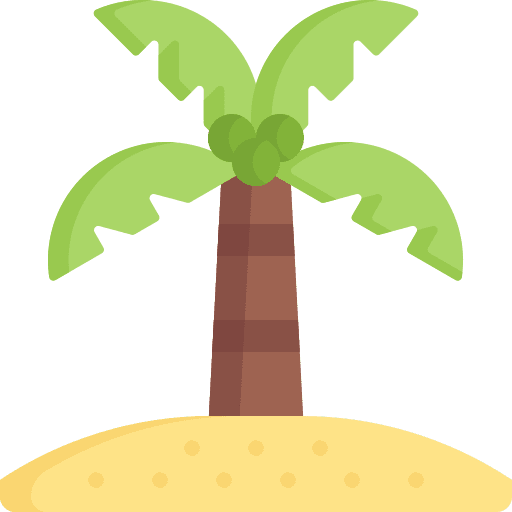Coconut tree botanical palm sand icon