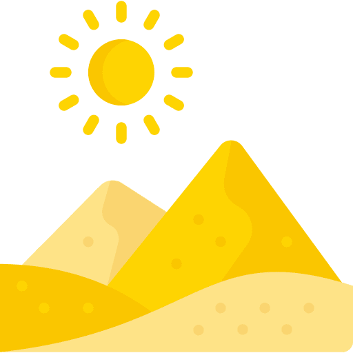 Desert weather hot landscape icon