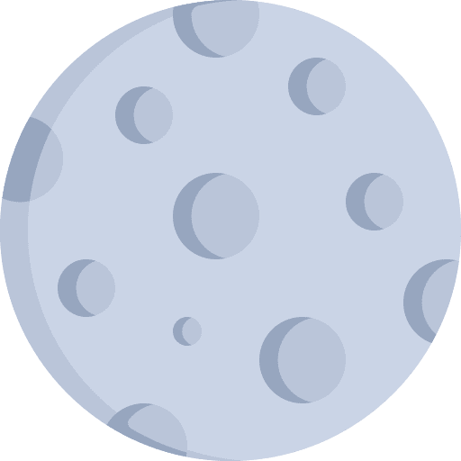 Full moon satellite space moon craters icon