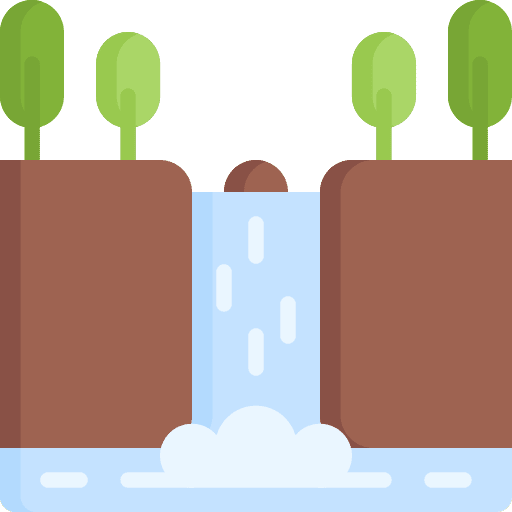 Waterfall natural tree water icon