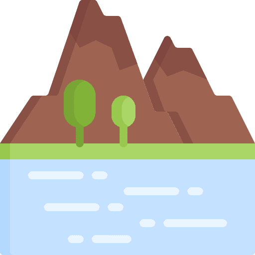Lake mountain lake water icon