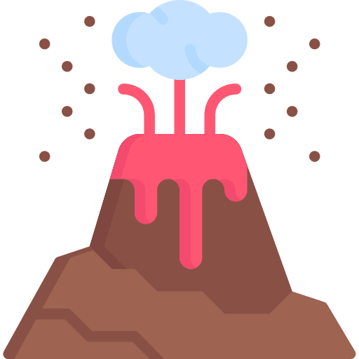 Volcano smoke explosion lava icon