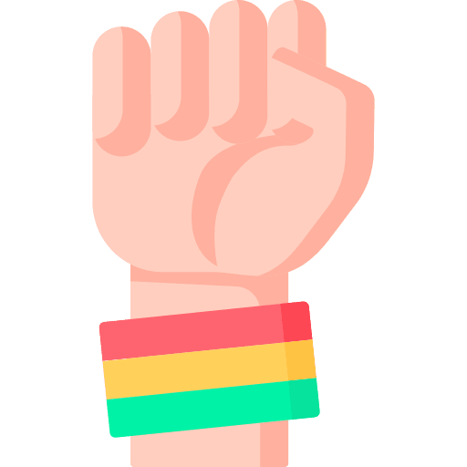 Fist empowerment power rainbow icon