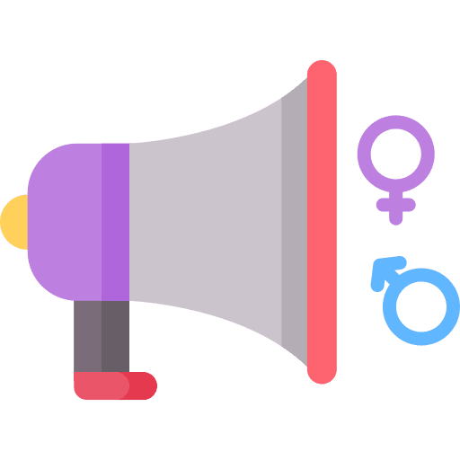 Megaphone shapes and symbols equality gender icon