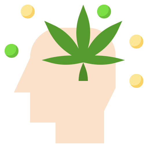 Drug addiction miscellaneous cannabis mental icon