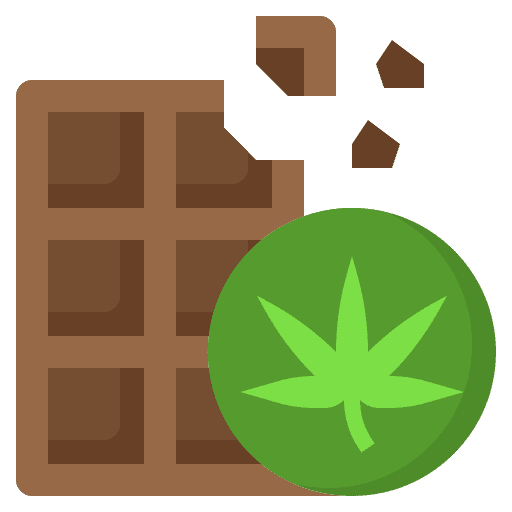 Chocolate bar weed marijuana food and restaurant icon Chocolate bar weed marijuana food and restaurant icon