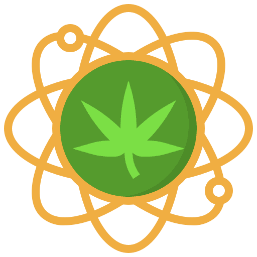 Molecule science cannabis healthcare and medical icon Molecule science cannabis healthcare and medical icon